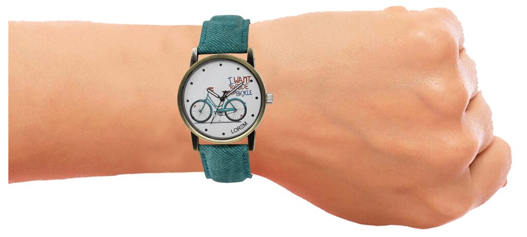 LOREM  Casual Green Jeans White Dial Analog  Watch For Girl